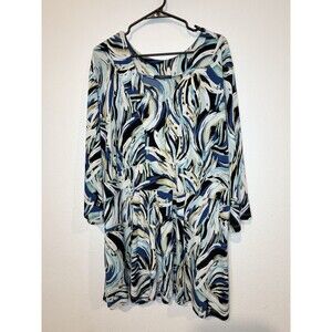 Jonden Blue Abstract Women’s Plus Size Blouse Size 3X/4X